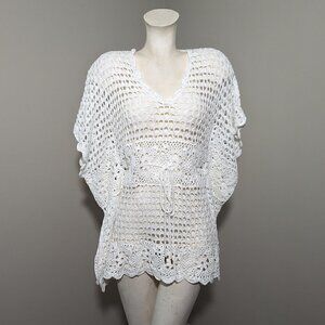 MICHAEL Michael Kors Loose Knit Caftan Top White Cover up XS